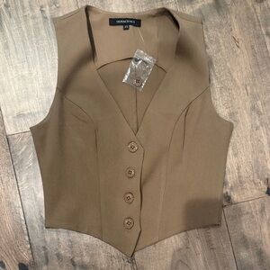 Olivaceous Brown Buttoned Vest